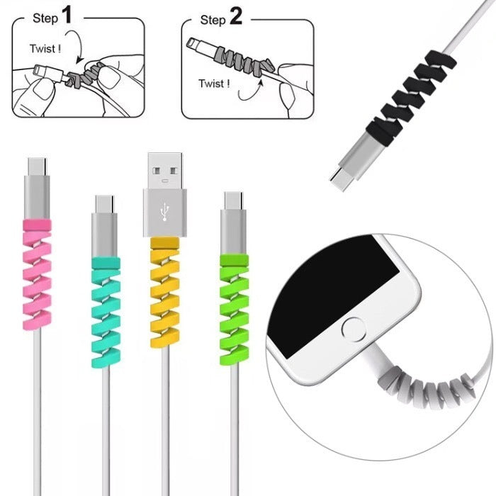 HKM-635283 Data Cable Protective Sleeve - 3cm Plastic Cover in Random Colors