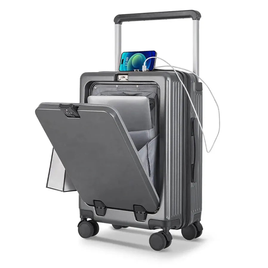 HKM-635283 Lightweight Rotating Suitcase with Stylish Wide Pull Bar for Travel