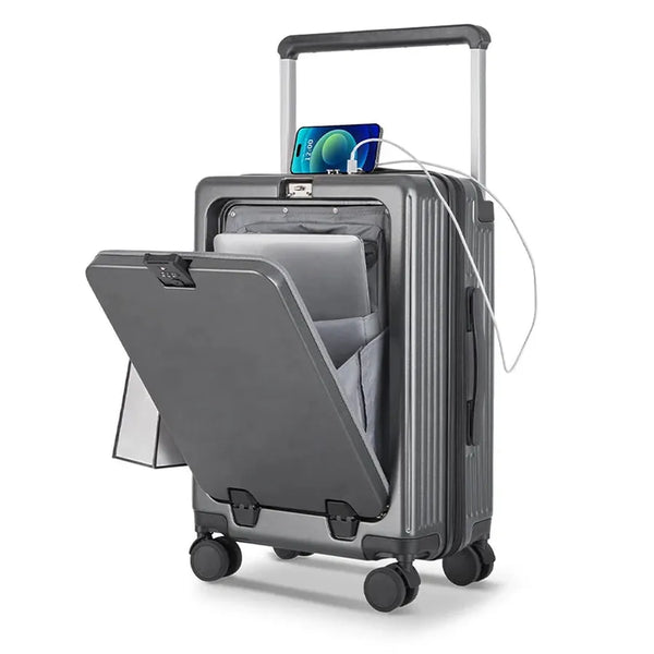 HKM-635283 Lightweight Rotating Suitcase with Stylish Wide Pull Bar for Travel