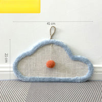 HKM-6353725 Wall-Mounted Natural Sisal Cat Scratching Mat with Cute Cartoon Design, Durable Protector for Indoor Cats