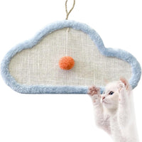 HKM-6353725 Wall-Mounted Natural Sisal Cat Scratching Mat with Cute Cartoon Design, Durable Protector for Indoor Cats