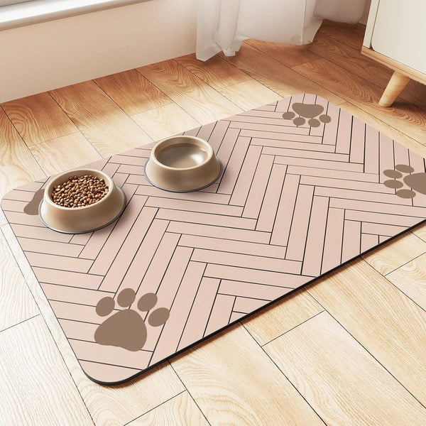 HKM-6354109 Diatom Ooze Floor Mat for Cats and Dogs - Water-Absorbing, Quick-Drying Feeding Mat, Available in Multiple Sizes and Colors