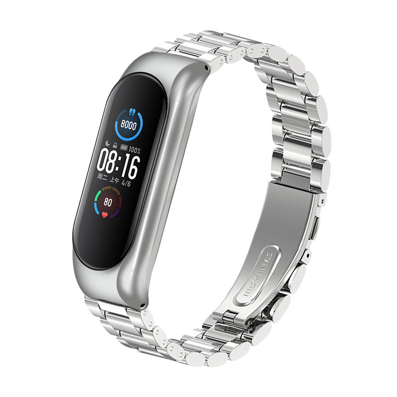 HKM-635411 Three-Bead Metal Wristband for Mi Band 3/4 and Mi Band 5 - 24.5cm