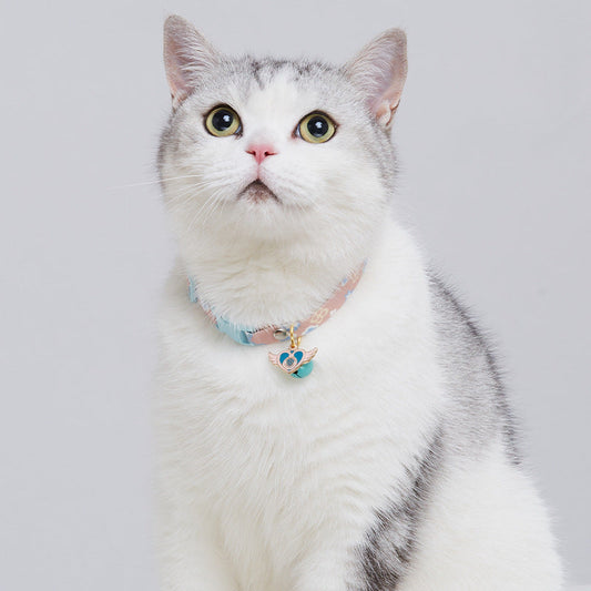HKM-6354237 Colorful Cat Collar with Floral Patterns and Rainbow Designs - Adjustable XS to S Sizes