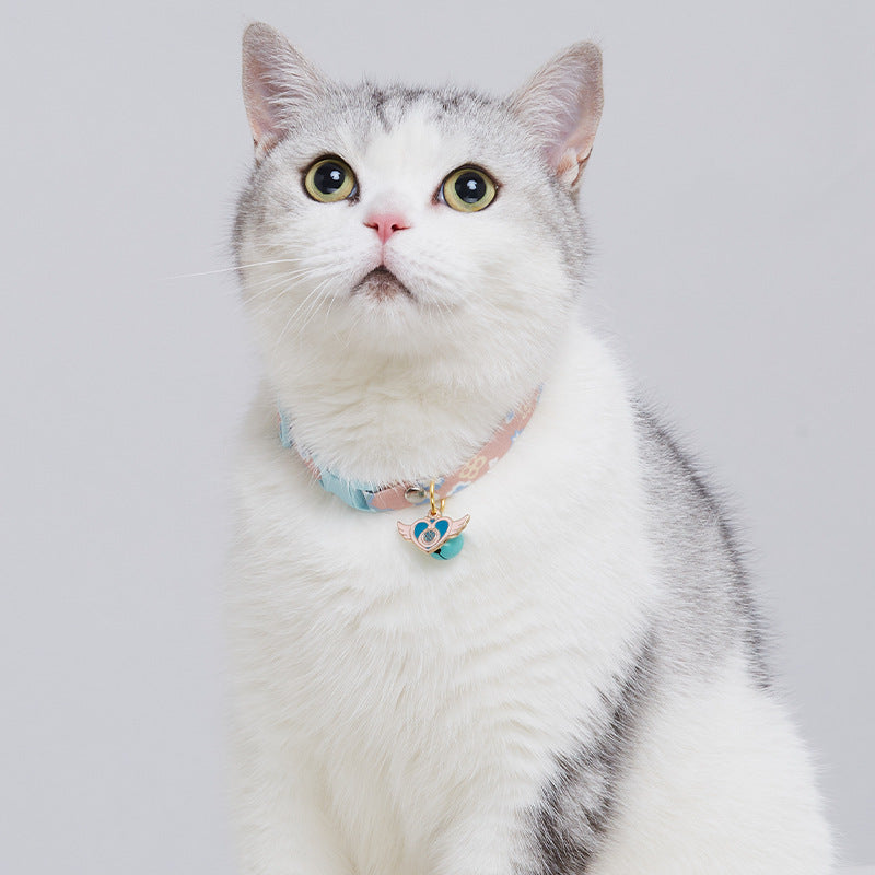 HKM-6354237 Colorful Cat Collar with Floral Patterns and Rainbow Designs - Adjustable XS to S Sizes