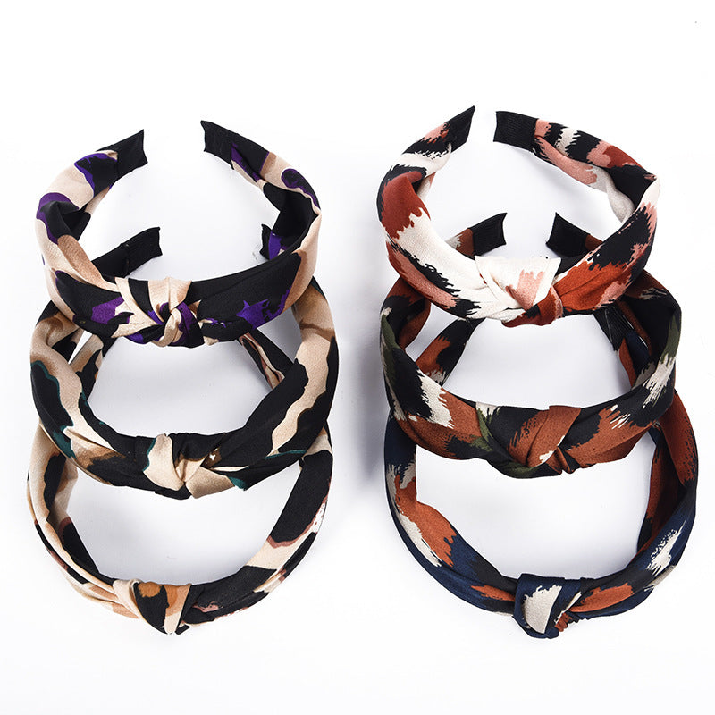 HKM-635475 Leopard Print Cloth Headband for Unisex Wear
