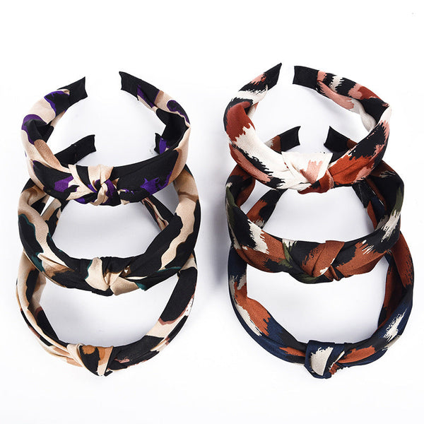 HKM-635475 Leopard Print Cloth Headband for Unisex Wear