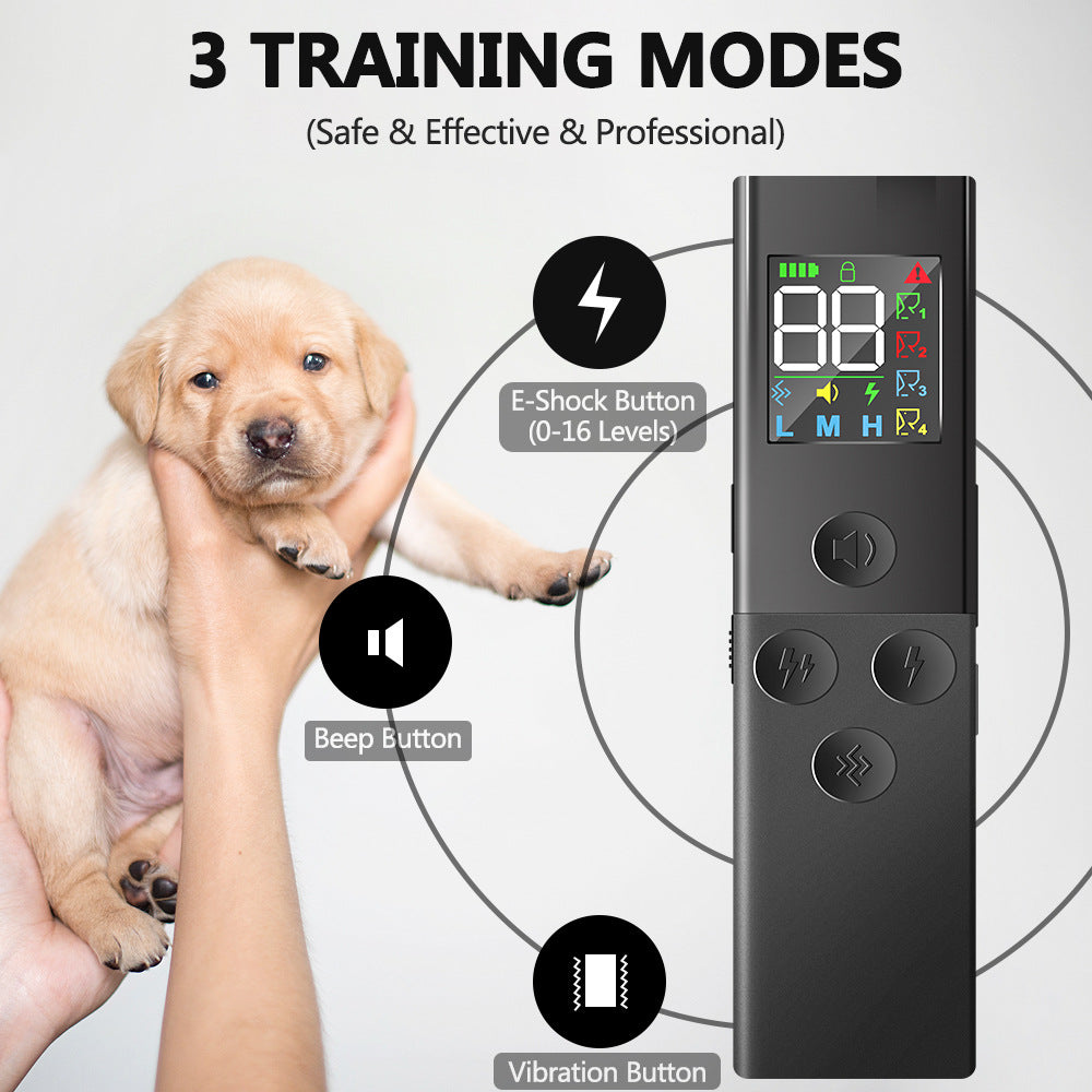 HKM-6355517 Color Screen Dog Bark Stopper Trainer for Barking Prevention, ABS Material, Rechargeable Remote & Receiver