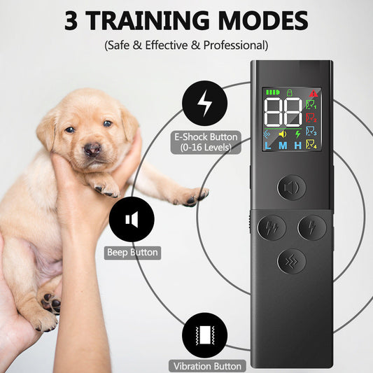 HKM-6355517 Color Screen Dog Bark Stopper Trainer for Barking Prevention, ABS Material, Rechargeable Remote & Receiver