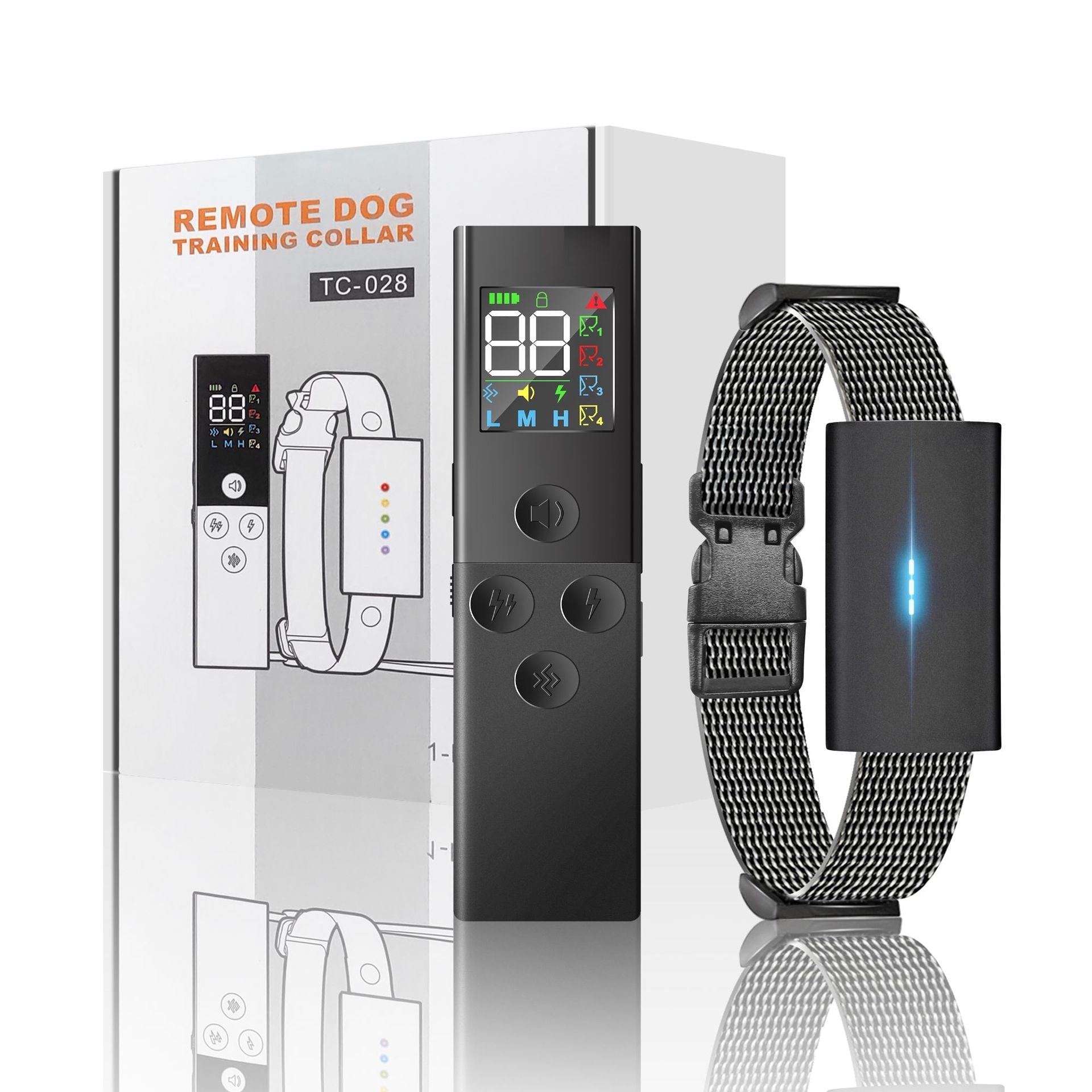 HKM-6355517 Color Screen Dog Bark Stopper Trainer for Barking Prevention, ABS Material, Rechargeable Remote & Receiver