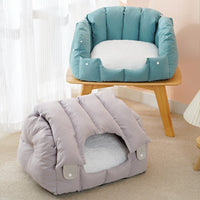 HKM-6356285 Dual-Purpose Soft Arched Cat Nest - Enclosed, Comfortable & Deformable Pet Sofa for Cats and Dogs