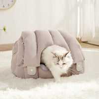 HKM-6356285 Dual-Purpose Soft Arched Cat Nest - Enclosed, Comfortable & Deformable Pet Sofa for Cats and Dogs