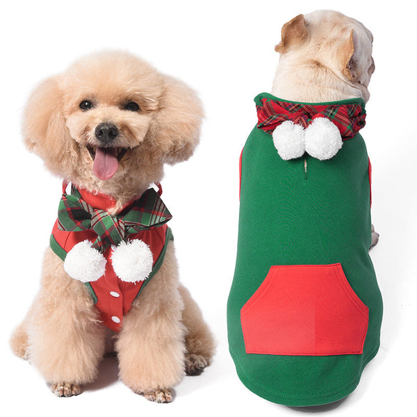 HKM-6357309 Pet Dog Casual Dralon Vest in Green and Red - Sizes S to XXL