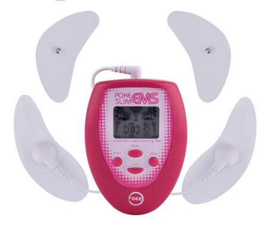 HKM-635795 Facial EMS Massager with 4 Massage Modes, Rose Red, Compact Design