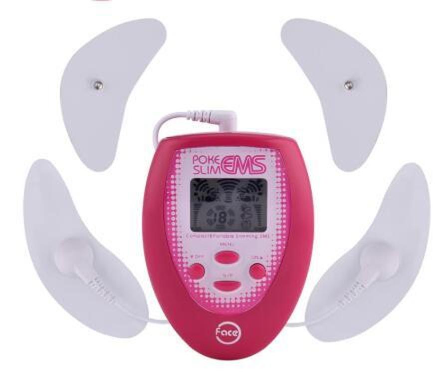 HKM-635795 Facial EMS Massager with 4 Massage Modes, Rose Red, Compact Design
