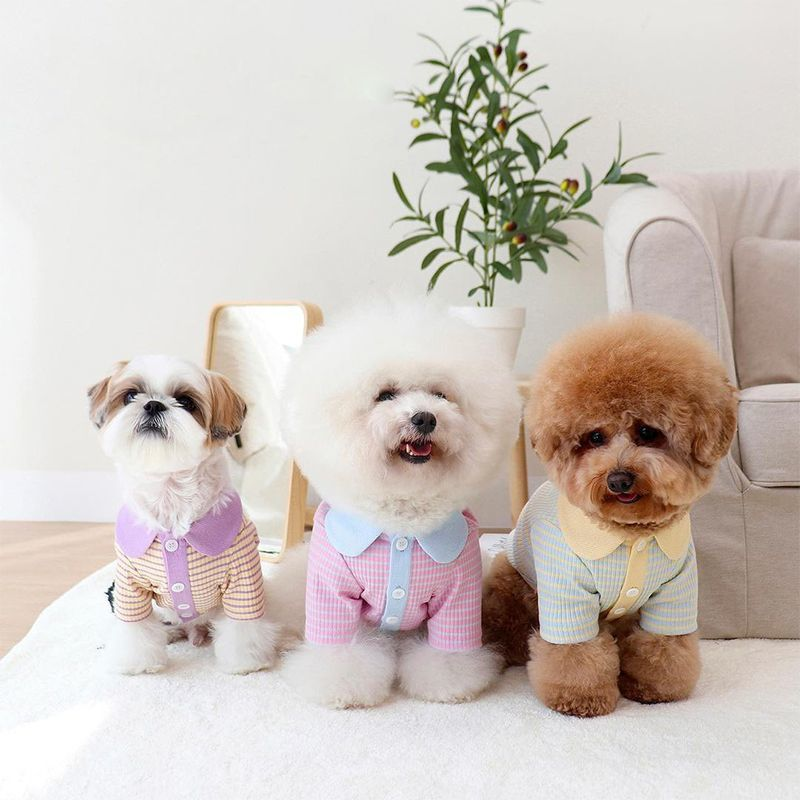 HKM-6358589 Stylish Striped Polo Shirt for Cats and Dogs in Various Color Options