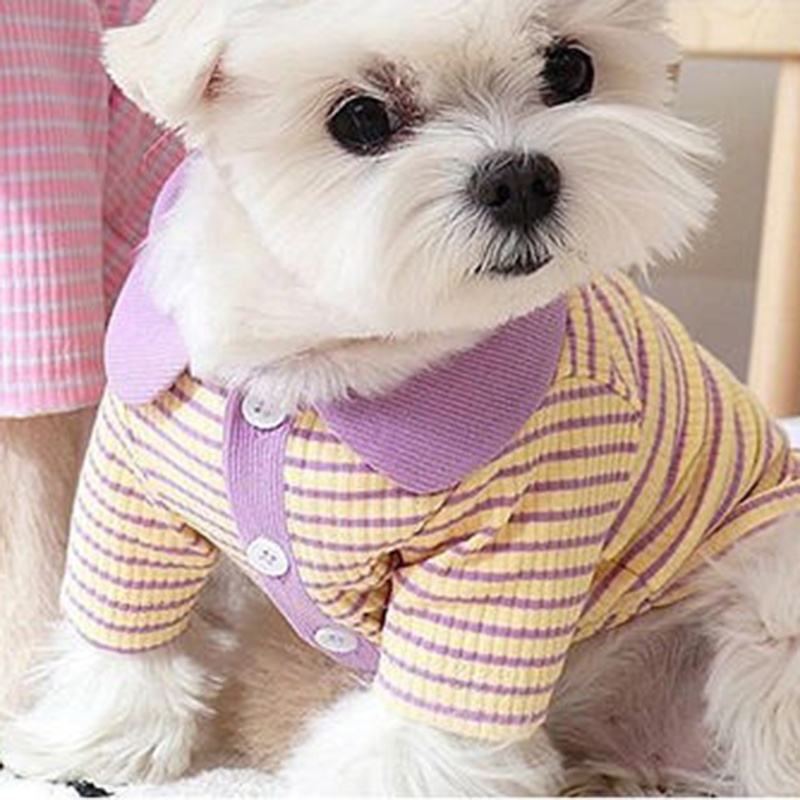 HKM-6358589 Stylish Striped Polo Shirt for Cats and Dogs in Various Color Options