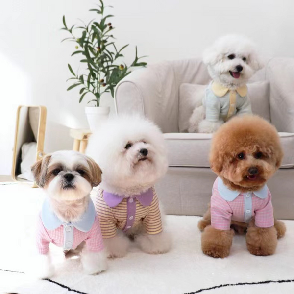 HKM-6358589 Stylish Striped Polo Shirt for Cats and Dogs in Various Color Options