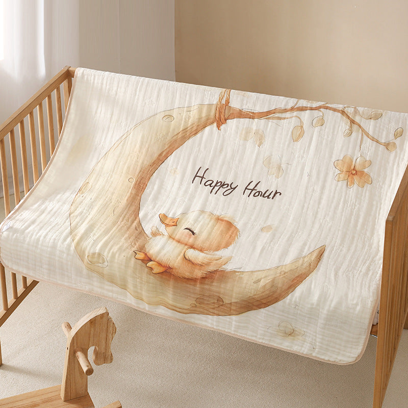 HKM-6358845 Cotton Cartoon Baby Blanket in Various Animal Designs - Soft Bamboo Fiber