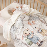 HKM-6358845 Cotton Cartoon Baby Blanket in Various Animal Designs - Soft Bamboo Fiber