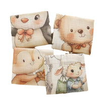 HKM-6358845 Cotton Cartoon Baby Blanket in Various Animal Designs - Soft Bamboo Fiber