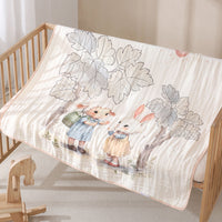 HKM-6358845 Cotton Cartoon Baby Blanket in Various Animal Designs - Soft Bamboo Fiber