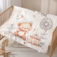 HKM-6358845 Cotton Cartoon Baby Blanket in Various Animal Designs - Soft Bamboo Fiber