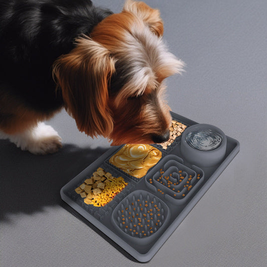 HKM-635923 Dog Silicone Slow Feeder Mat - Square and Rectangular Designs, Multiple Colors