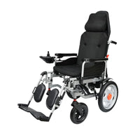 HKM-635923 Lightweight Folding Electric Wheelchair with Remote Control, 12Ah Battery, Carbon Steel Frame, 120kg Capacity, CE Certified