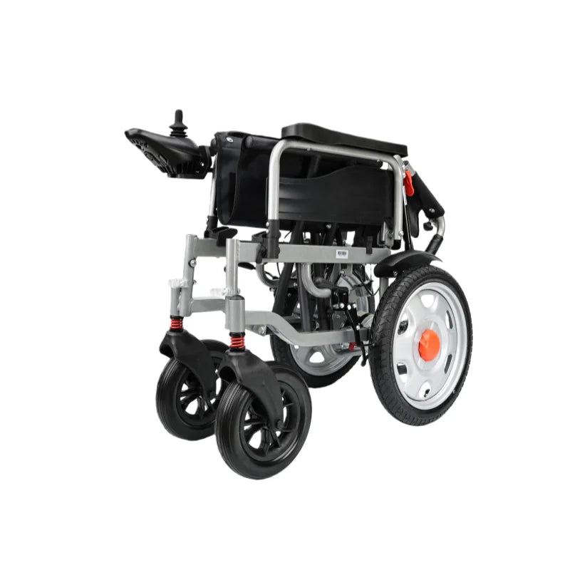 HKM-635923 Lightweight Folding Electric Wheelchair with Remote Control, 12Ah Battery, Carbon Steel Frame, 120kg Capacity, CE Certified