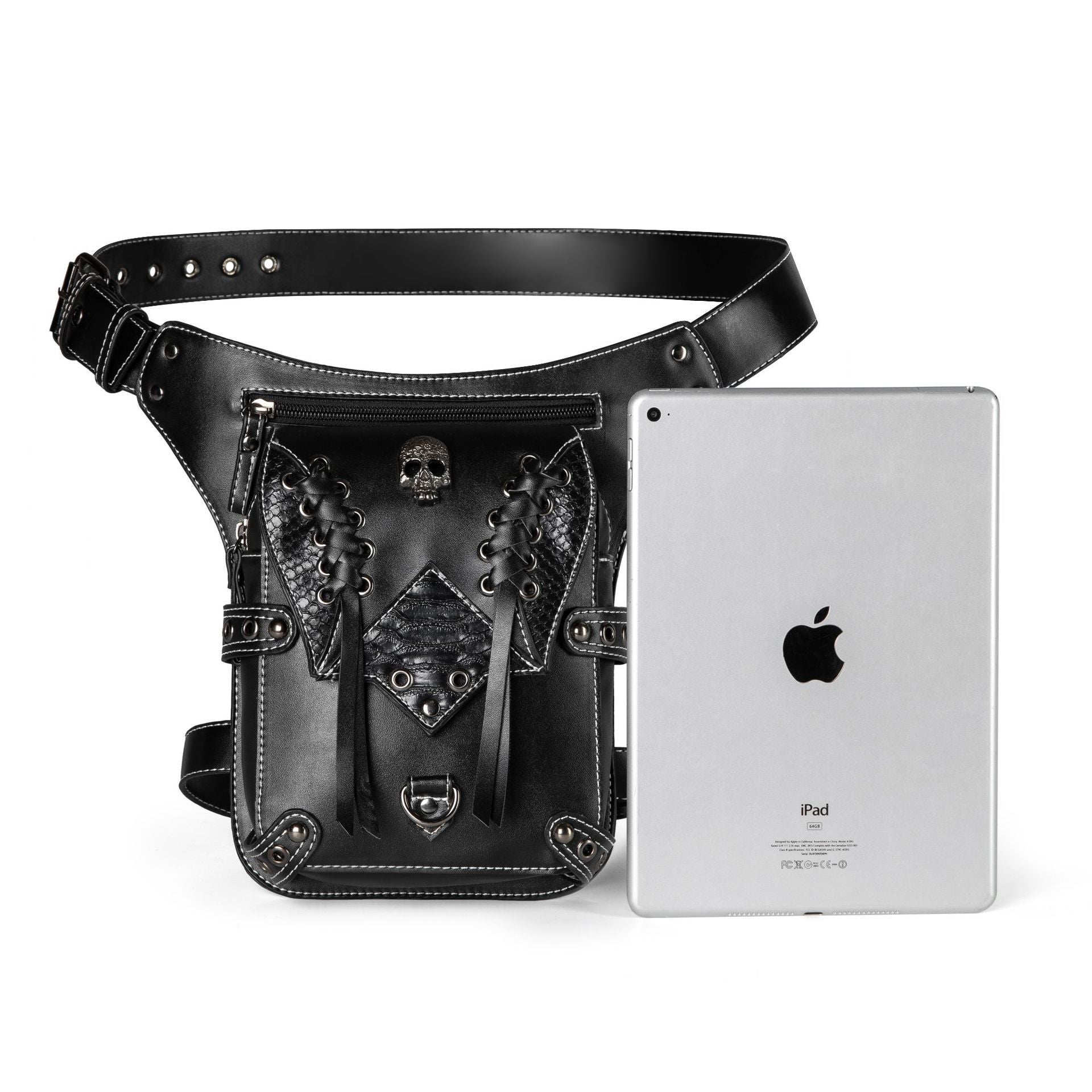 HKM-635923 Retro PU Leather Waist Bag for Outdoor Cycling and Motorcycle Rides - Versatile Messenger for Phones and Essentials