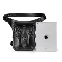 HKM-635923 Retro PU Leather Waist Bag for Outdoor Cycling and Motorcycle Rides - Versatile Messenger for Phones and Essentials