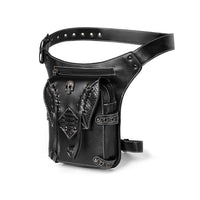 HKM-635923 Retro PU Leather Waist Bag for Outdoor Cycling and Motorcycle Rides - Versatile Messenger for Phones and Essentials
