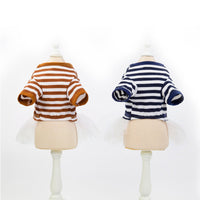HKM-6359613 Cotton Skirt Dress for Small Female Dogs in Coffee and Dark Blue