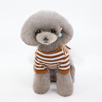 HKM-6359613 Cotton Skirt Dress for Small Female Dogs in Coffee and Dark Blue