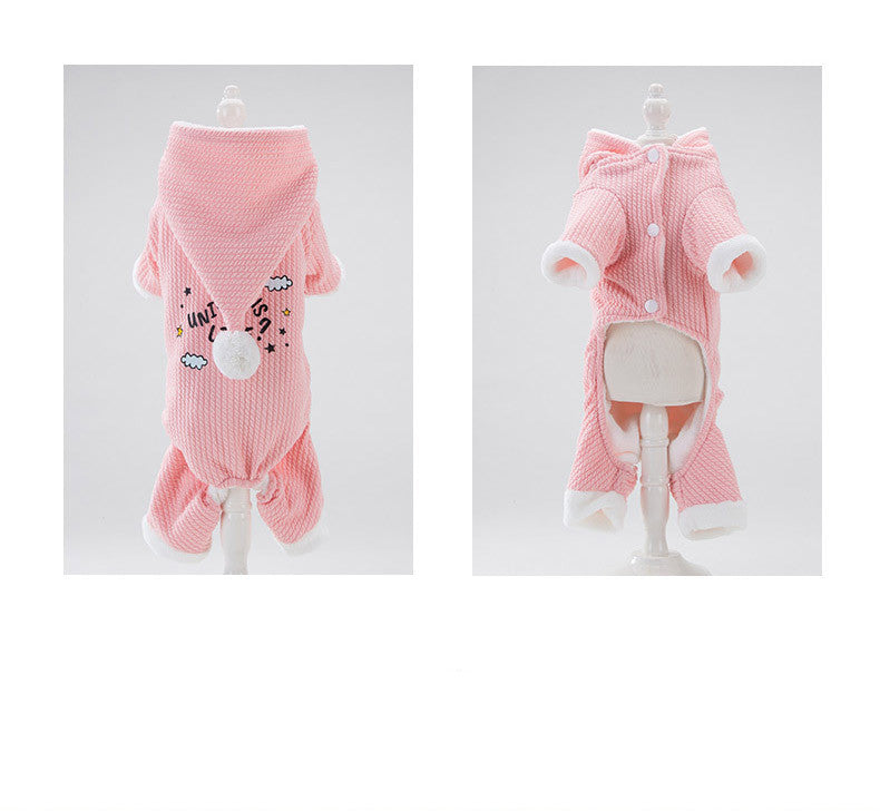 HKM-6360381 Padded Coral Fleece Boxer for Pets in Grey and Pink, Sizes XS to XXL