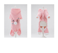 HKM-6360381 Padded Coral Fleece Boxer for Pets in Grey and Pink, Sizes XS to XXL