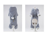HKM-6360381 Padded Coral Fleece Boxer for Pets in Grey and Pink, Sizes XS to XXL