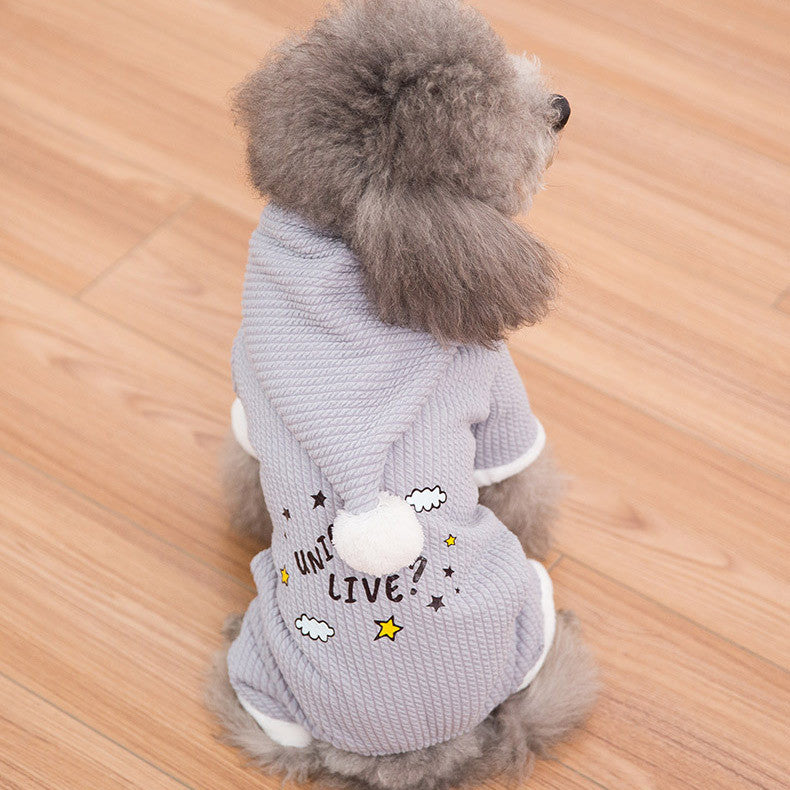 HKM-6360381 Padded Coral Fleece Boxer for Pets in Grey and Pink, Sizes XS to XXL