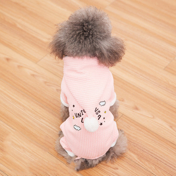 HKM-6360381 Padded Coral Fleece Boxer for Pets in Grey and Pink, Sizes XS to XXL