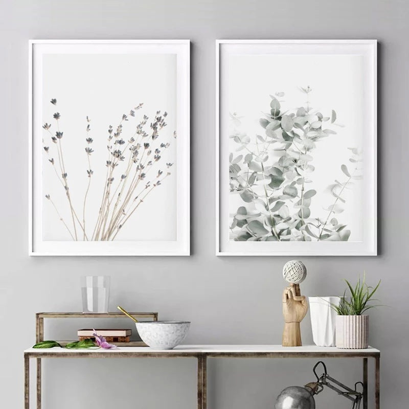 HKM-636051 Nordic Modern Canvas Painting with Floral and Leaf Patterns for Home Decoration