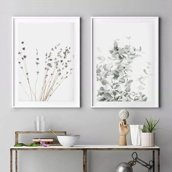 HKM-636051 Nordic Modern Canvas Painting with Floral and Leaf Patterns for Home Decoration