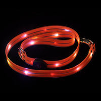 HKM-6361789 Luminous Colorful Dog Collar with Anti-Lost Hand Holding Rope