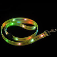 HKM-6361789 Luminous Colorful Dog Collar with Anti-Lost Hand Holding Rope