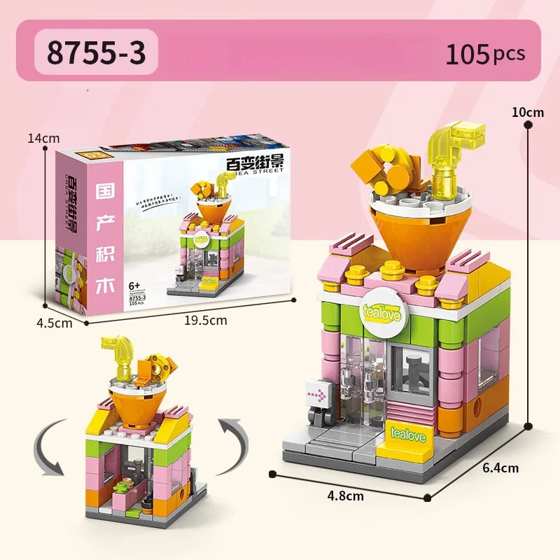 HKM-636179 8-in-1 Mini City Street View 3D Building Block Set for Kids