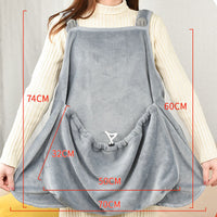 HKM-6362173 Soft Plush Pet Pinafore Apron in Grey - Non-Stick Arctic Velvet for Pets 1-7kg