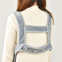 HKM-6362173 Soft Plush Pet Pinafore Apron in Grey - Non-Stick Arctic Velvet for Pets 1-7kg