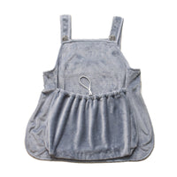 HKM-6362173 Soft Plush Pet Pinafore Apron in Grey - Non-Stick Arctic Velvet for Pets 1-7kg