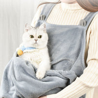 HKM-6362173 Soft Plush Pet Pinafore Apron in Grey - Non-Stick Arctic Velvet for Pets 1-7kg
