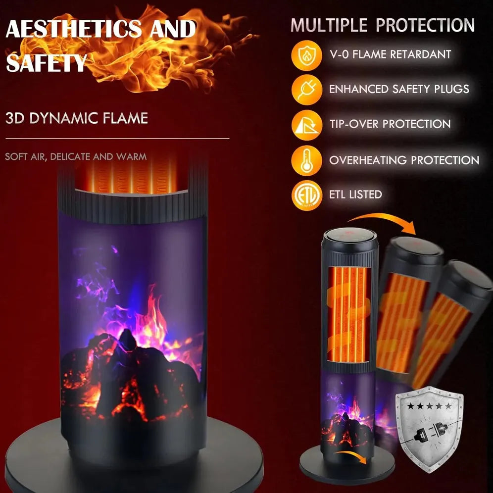 HKM-636243 Ceramic Electric Space Tower Heater with Two Heat Settings for Indoor Home and Office Use